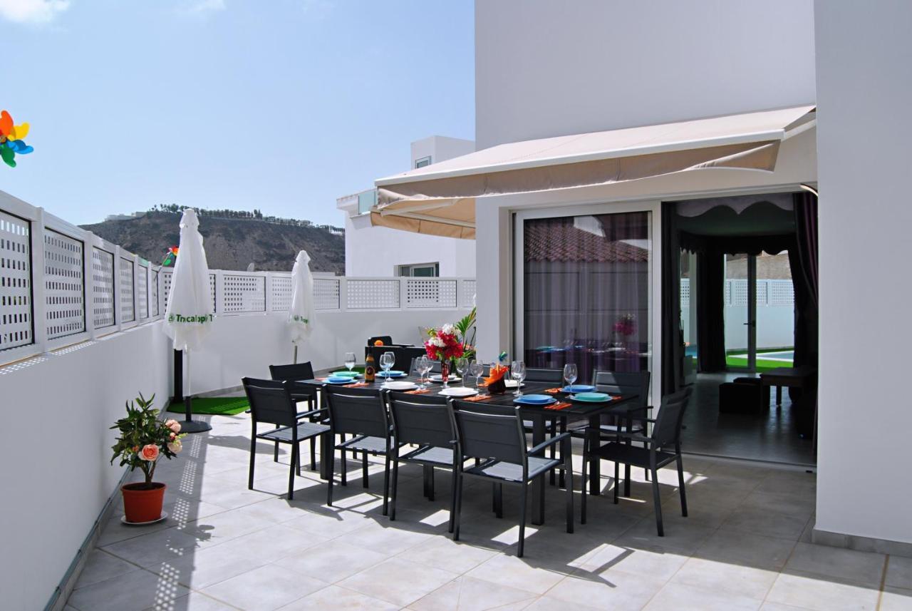 Big Villa Tauro With Private Heated Saltwater Pool & Jacuzzi & Bbq & Game Room & Arcade Games Mogán Extérieur photo